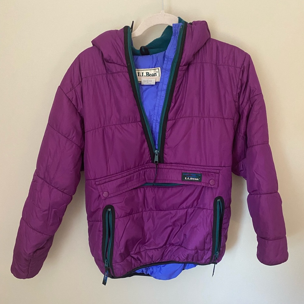 90s LL Bean Primaloft Purple Hoodie  Size Small